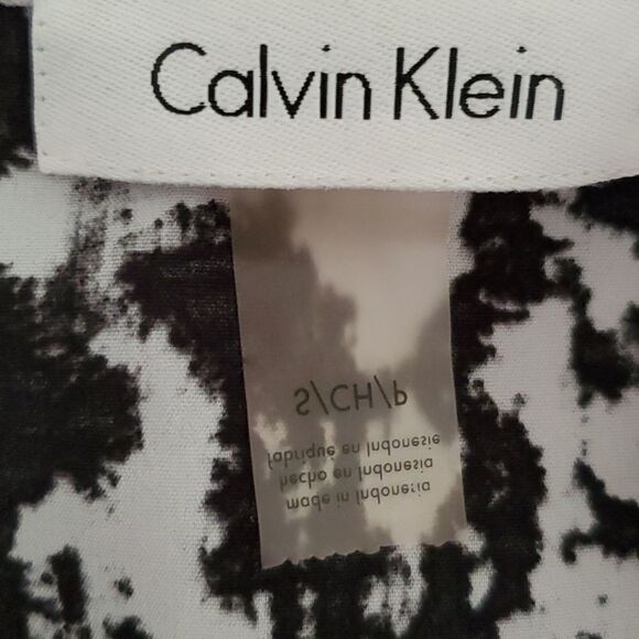 Calvin Klein Animal Print Sleeveless Button Front Tie Neck Blouse Size S⦠- Picture 6 of 7